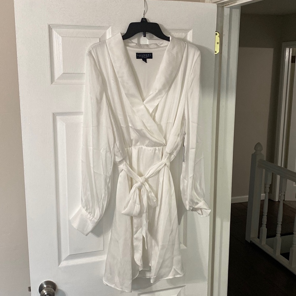 Laundry White Long Sleeve Dress